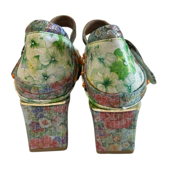 L'Artiste Spring Step Luckigirl Mary Jane Pump Green Multicolor Beaded Sz 41 - Picture 15 of 16